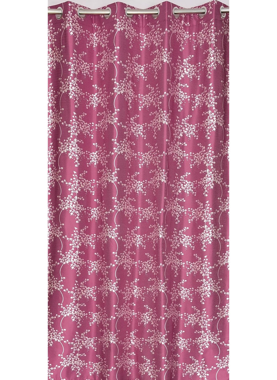 Yarnis Feather Printed LightFiltering Curtains 5 Feet Long Set of 2 for Window Living Room Wine Color Parda