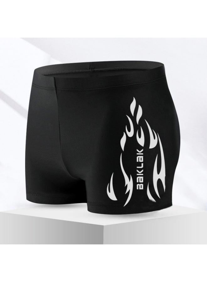 Men's Swimming Trunks Boxer Suit Flame Plus Size Racing Anti-embarrassment Adult Hot Spring Water Park Swimming Trunks Batch-Color:Flag Swimming Trunks-