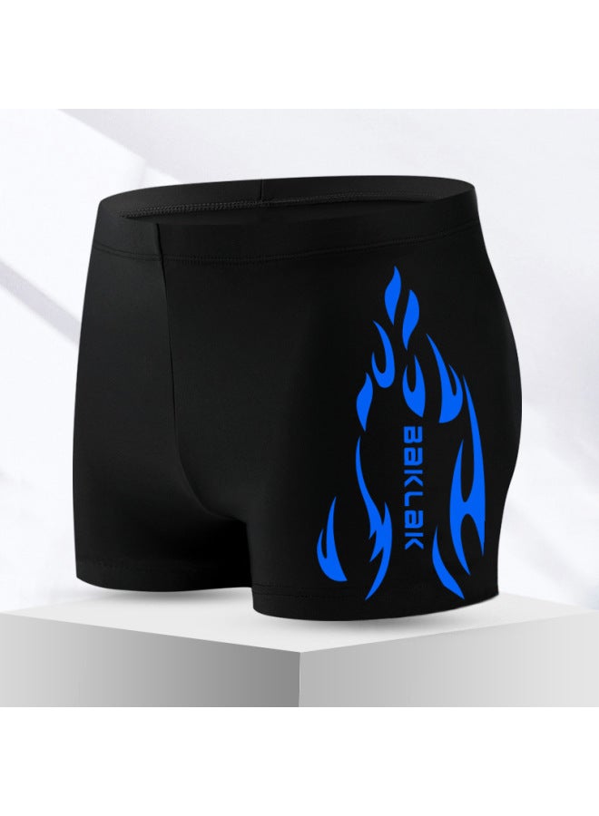 Men's Swimming Trunks Boxer Suit Flame Plus Size Racing Anti-embarrassment Adult Hot Spring Water Park Swimming Trunks Batch-Color:Flag Swimming Trunks-