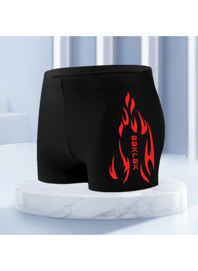 Men's Swimming Trunks Boxer Suit Flame Plus Size Racing Anti-embarrassment Adult Hot Spring Water Park Swimming Trunks Batch-Color:Flag Swimming Trunks-