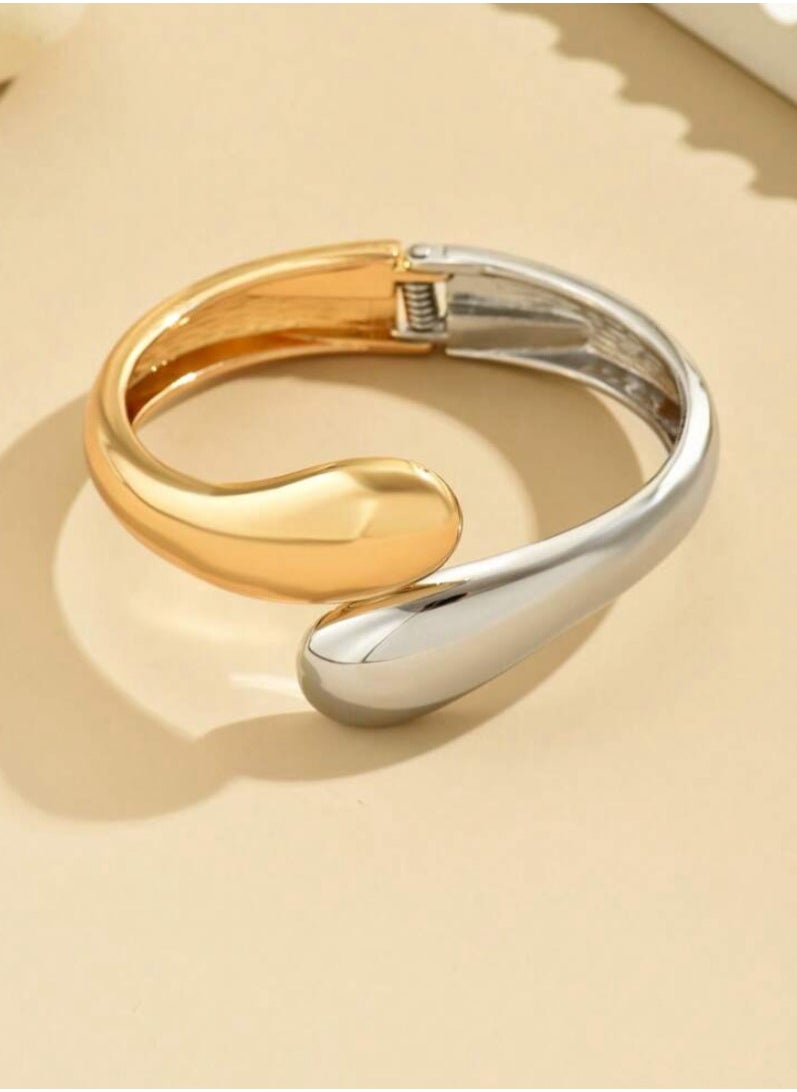Equal - Elegant Mixed Gold & Silver Colour Bracelet Bangle For Women - Image 1