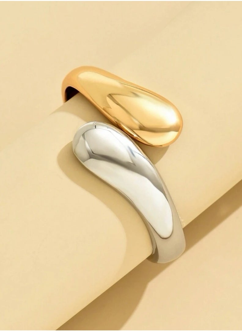 Equal - Elegant Mixed Gold & Silver Colour Bracelet Bangle For Women - Image 1