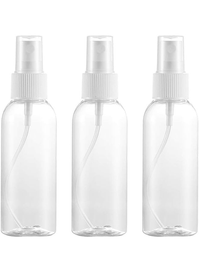 Luxoraq 75ml Clear Plastic Spray Bottles with White Fine Mist Sprayers - Pack of 3, Refillable Liquid Containers for Essential Oils, Cleaning Solutions, Perfumes, Travel Accessories, and Cosmetic Use - Image 1