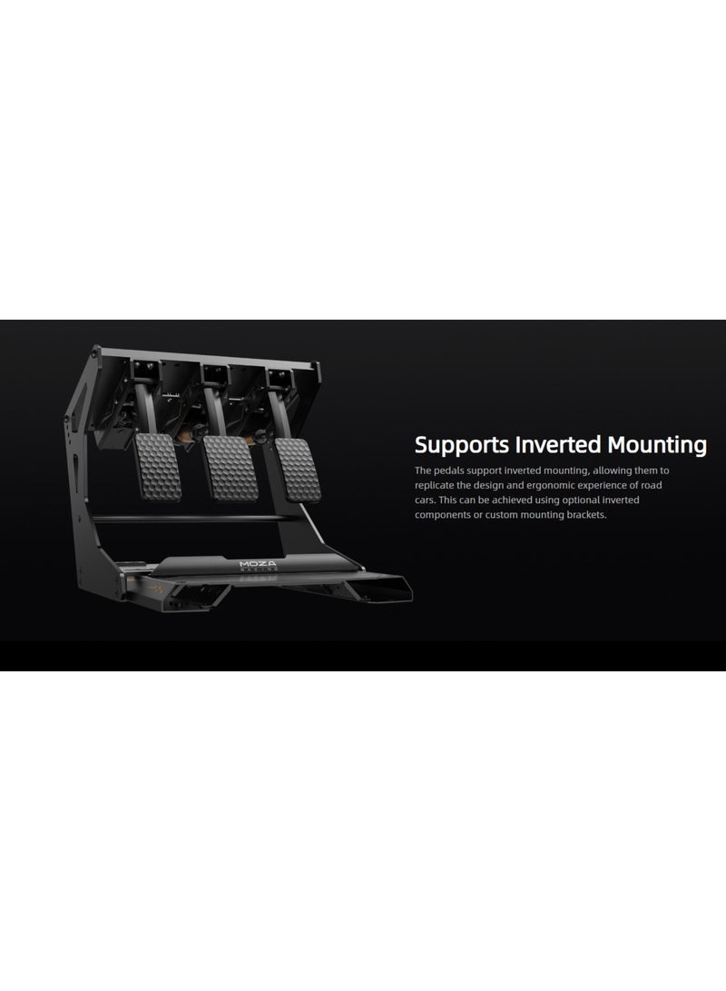 موزة خلية تحميل MOZA CRP2 بثلاث دواسات مع قابض - لوح كعب من ألياف الكربون المائلة 3K، ألومنيوم عالي الجودة، خلية تحميل 200 كجم + مستشعر زاوية 15 بت، منحنى دواسة قابل للتعديل بالكامل | ثلاث دواسات - Image 4