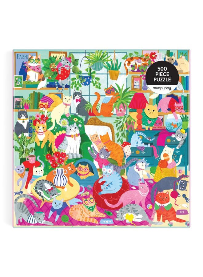 Mudpuppy Caturday Afternoon 500 Piece Family Puzzle - Image 3
