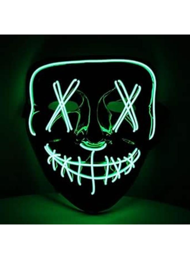 Carnavalife Mask Scream Ghostface Light Neon Led 3 Mode Light, Led Mask Halloween The Purge V Vendetta, Led Mask Halloween Child Adult One Size