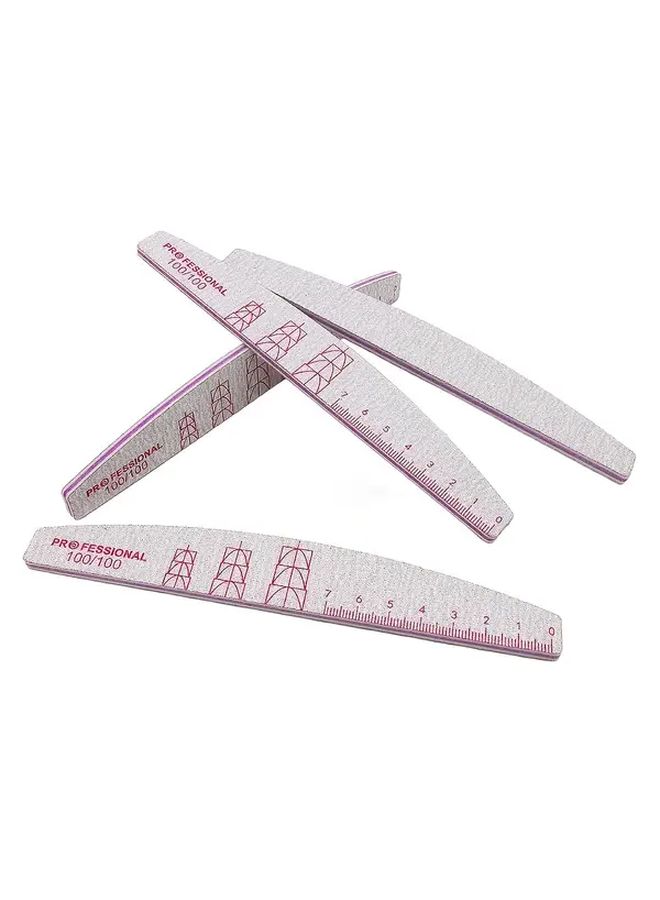 5 PCs Washable Gray Sandspaper Nail File Set with Acrylic Ruler Mix Grit - Image 2