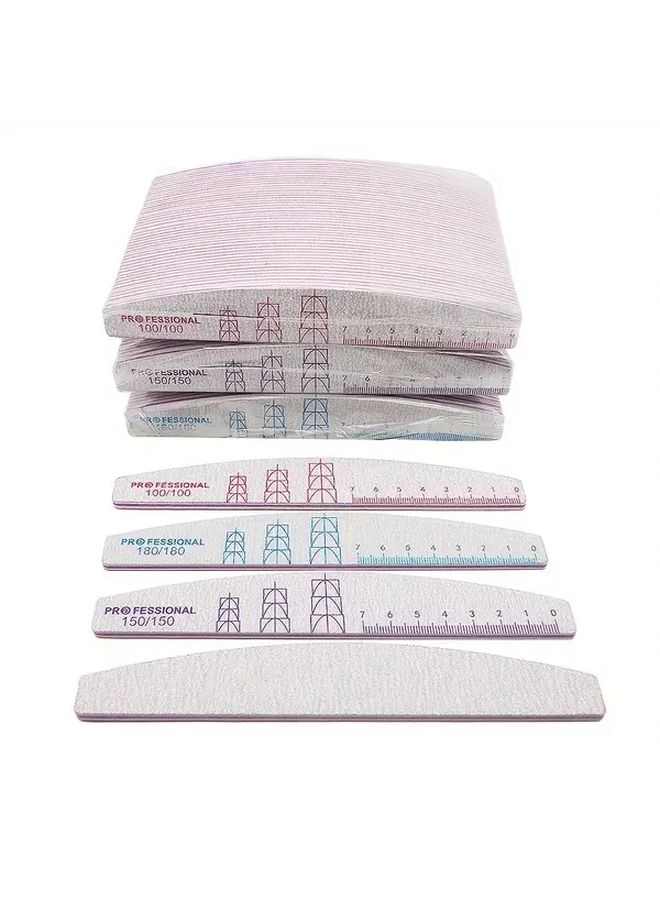 5 PCs Washable Gray Sandspaper Nail File Set with Acrylic Ruler Mix Grit - Image 3