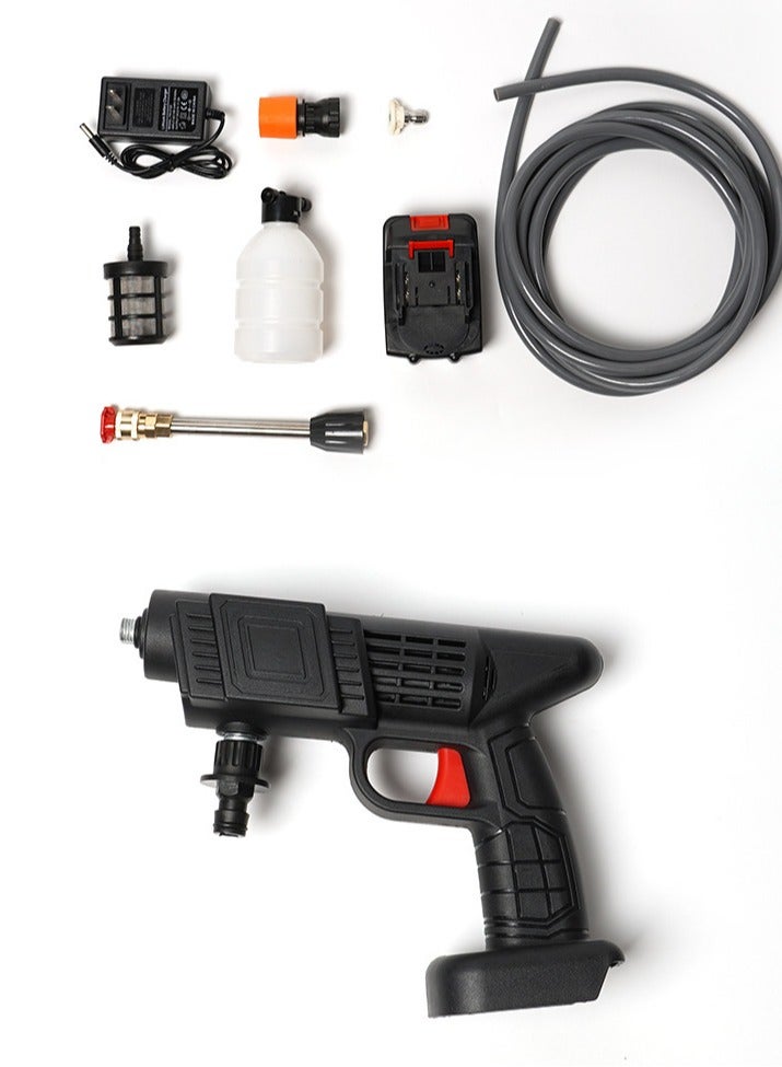 بلو فاير مسدس غسيل بالضغط العالي لاسلكي 48 فولت – ماكينة تنظيف محمولة متعددة الاستخدام بضغط ماء 22 بار، مع بطارية قابلة للشحن، خرطوم 5 متر، فلتر داخلي وفوهات قابلة للتبديل لغسيل السيارات والأسطح الخارجية والنوافذ والأسوار والفناء - Image 2