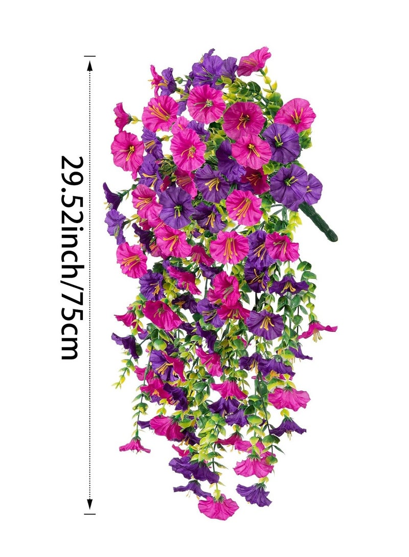 MUMO Two Artificial Flowers Morning Glory , Spring Outdoor Decoration , Wall Hanging Historical Plant Basket , In Wedding Alley , Courtyard Garden , Balcony , Patio Decoration , Colorful - Image 4