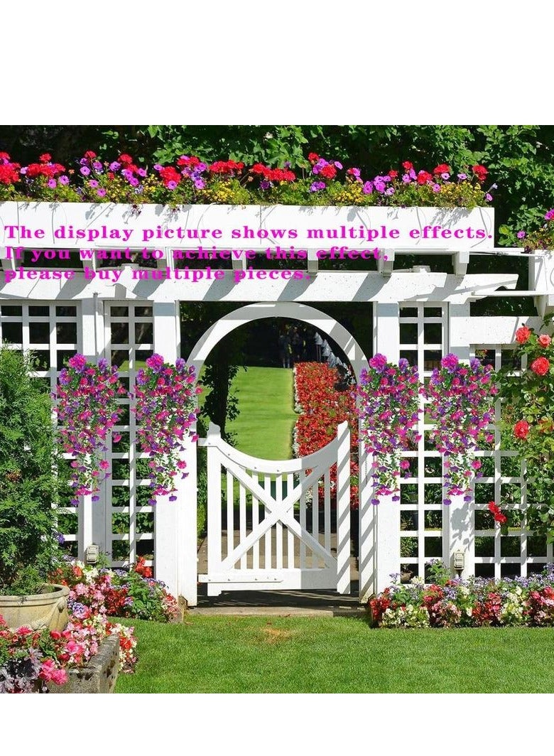 MUMO Two Artificial Flowers Morning Glory , Spring Outdoor Decoration , Wall Hanging Historical Plant Basket , In Wedding Alley , Courtyard Garden , Balcony , Patio Decoration , Colorful - Image 5