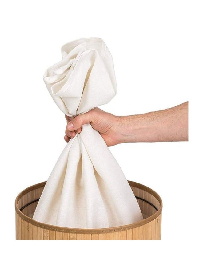 Round Foldable Bamboo Laundry Basket with Lid – Stylish & Multi-Purpose Home Storage - Image 3