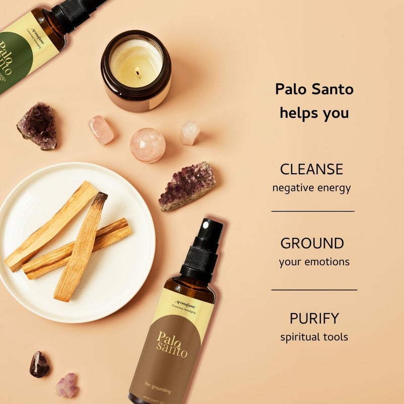 Aromafume Palo Santo Smudge Spray for Protection & Energy Clearing (3.3 Ounce) - Clean, Smoke-Free, Non Toxic Alternative to Incense & Smudges - Image 5