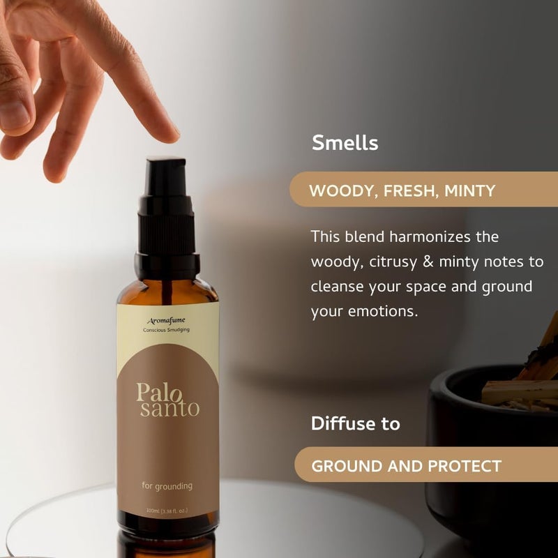 Aromafume Palo Santo Smudge Spray for Protection & Energy Clearing (3.3 Ounce) - Clean, Smoke-Free, Non Toxic Alternative to Incense & Smudges - Image 4