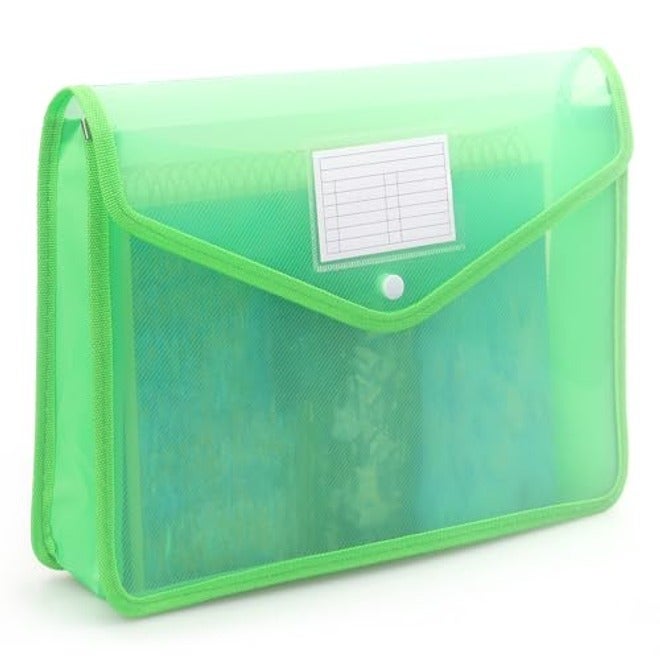 Plastic Expanding File Folder, Transparent Envelopes with Snap Closure, No Dividers, Large Capacity, Fit Letter/A4 Size (Blue)
