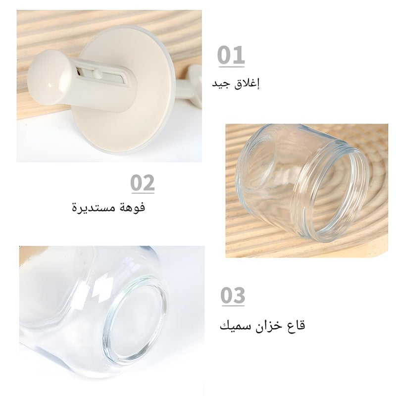Spice Jars - 300Ml Glass Seasoning Containers with Salt Container, Lid, and Spoon for Kitchen Organization and Easy Dispensing (4 piece of the color shown) - Image 2