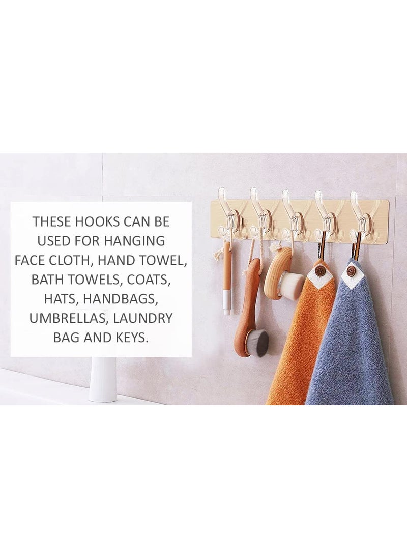 WROPZO WROPZO Adhesive Sticker MultiPurpose 6 Hook for Hanging Strong Heavy Duty Sticky Hooks for Hanging Transparent Reusable Waterproof Stickon Hook for Wall Hangers for Kitchen Bathroom  - Image 3