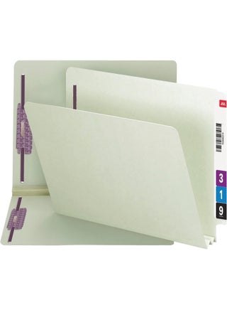 Smead End Tab Pressboard Fastener File Folder with SafeSHIELD Fasteners, 2 Fasteners, 2" Expansion, Letter Size, Gray/Green, 25 per Box (34715) - pzsku/Z5EECBC9643E65C804D3CZ/45/1749044858/237db0bc-872b-48f2-b2fb-ad1a0686f6d3