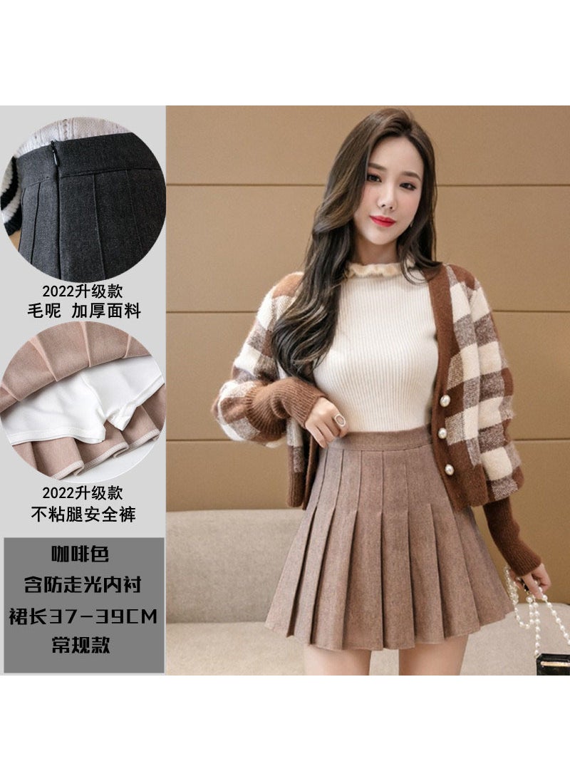 Generic - 100% Wool Women High-waist Shorts Versatile A- line Skirt Urban Style Autumn Winter Season In Stock Angora red - Image 1