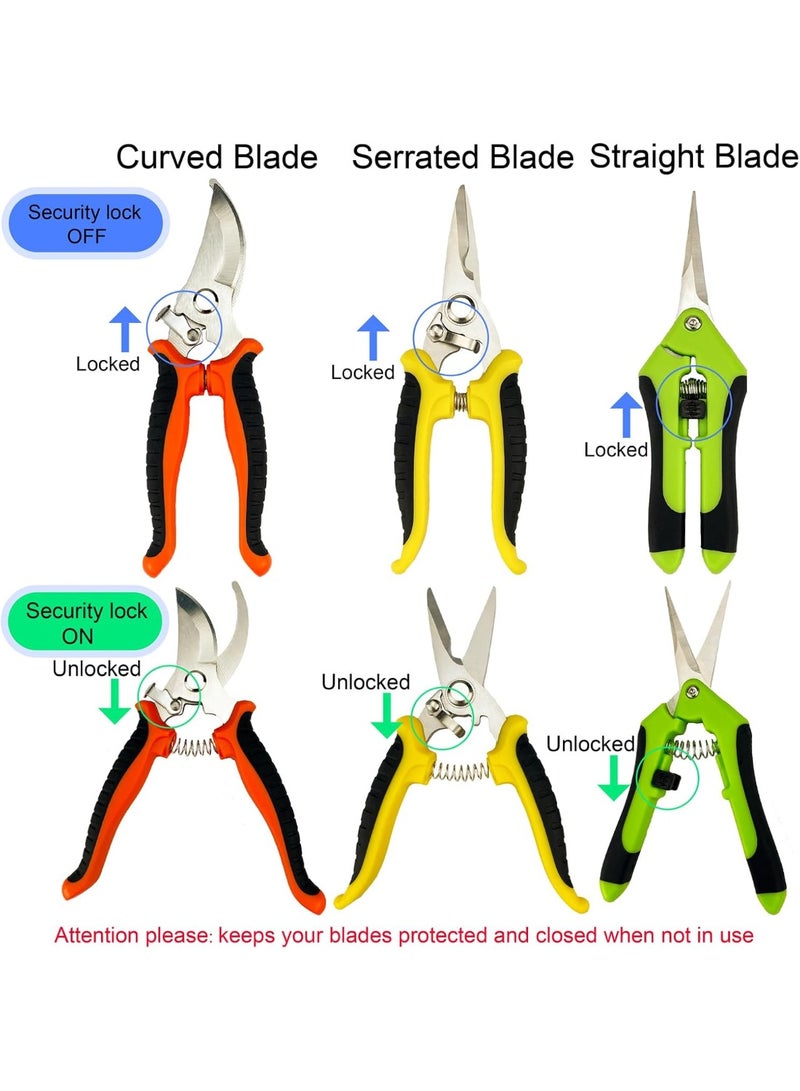 general Pruning Shears, 4 Pack Garden Shears with Gardening gloves, Clippers Handheld, Stainless Steel Garden Snips, Lengnoyp Pruners for Gardening - Image 5
