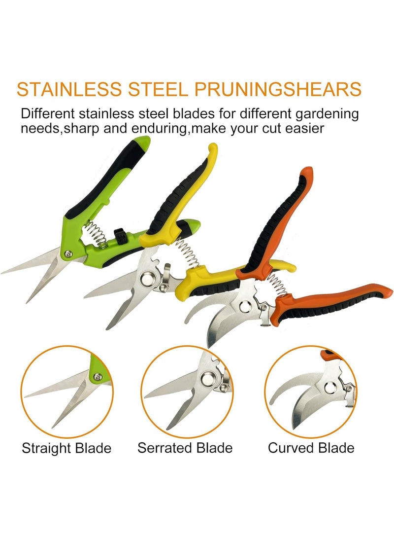 general Pruning Shears, 4 Pack Garden Shears with Gardening gloves, Clippers Handheld, Stainless Steel Garden Snips, Lengnoyp Pruners for Gardening - Image 4