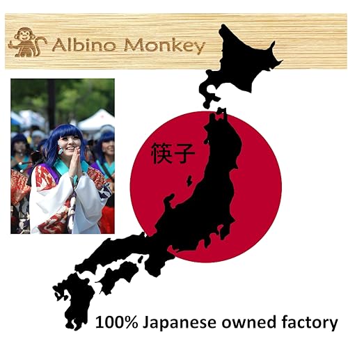 Albino Monkey Reusable Portable Travel Chopsticks Set with Case & Chopstick Holder | Natural Bamboo Wooden Japanese Chop sticks - In a Nice Gift Box - Image 4
