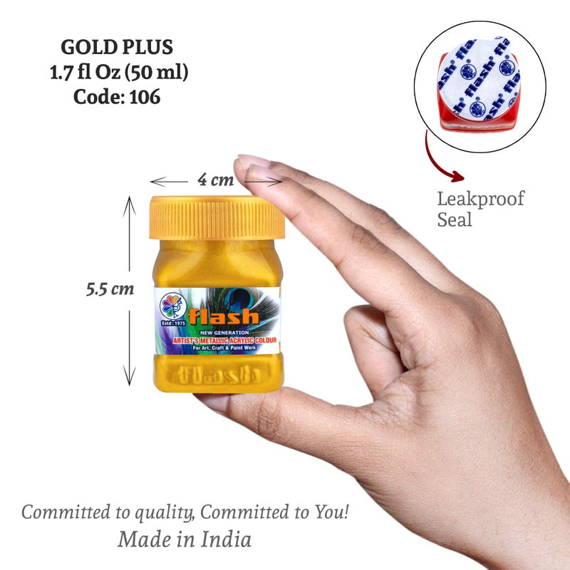 Flash Acrylic Color (Gold Plus, 50ml) - Image 2