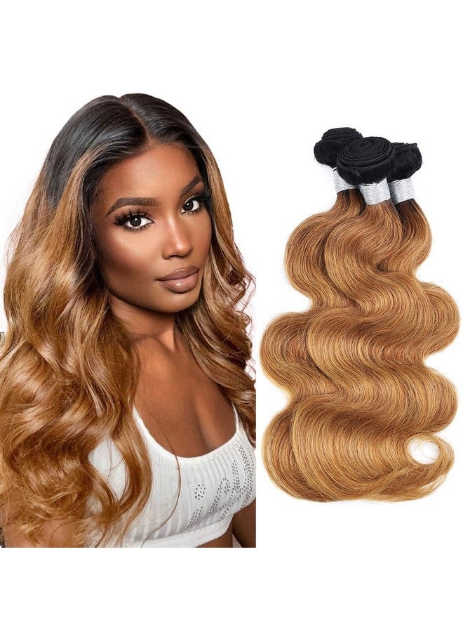 Ali Funmi حزم شعر بشري متموجة متدرجة، 3 حزم شعر بشري متموجة برازيلي بطول 16 و18 و20 بوصة، حزم شعر بشري غير معالج بنسبة 100%، حزم شعر ريمي مموجة، حزم شعر بشري بلونين 1B/30 - Image 2