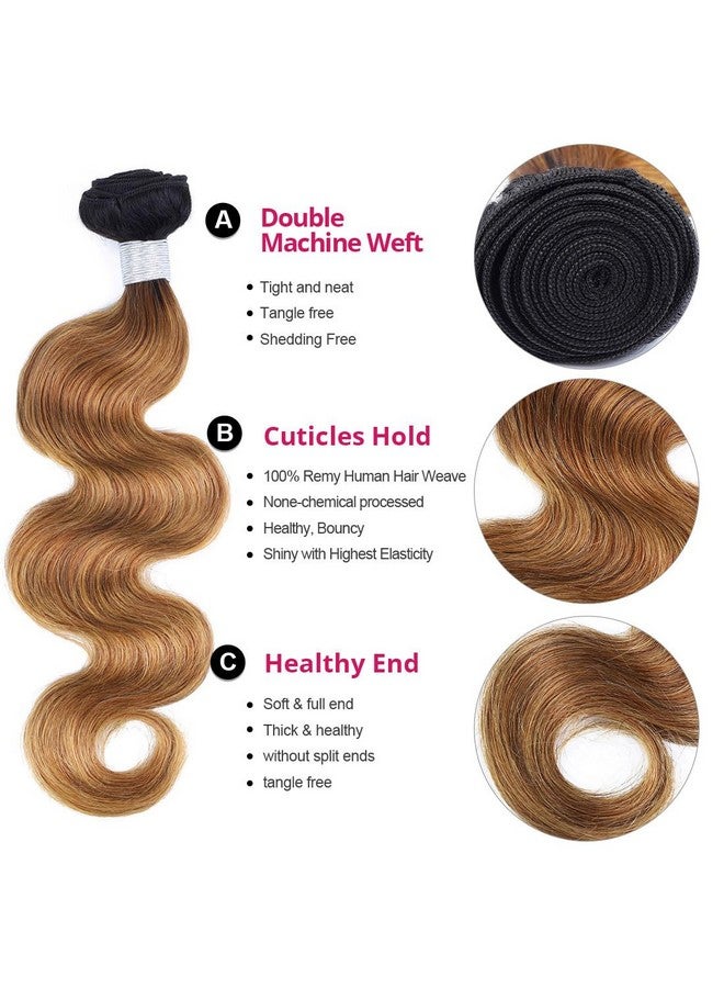 Ali Funmi حزم شعر بشري متموجة متدرجة، 3 حزم شعر بشري متموجة برازيلي بطول 16 و18 و20 بوصة، حزم شعر بشري غير معالج بنسبة 100%، حزم شعر ريمي مموجة، حزم شعر بشري بلونين 1B/30 - Image 5