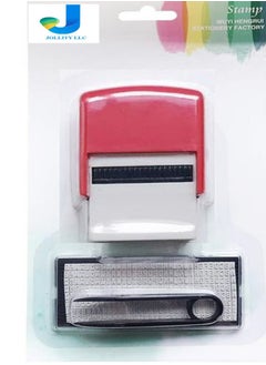 JOLLITY LLC DIY Custom Stamp Rubber Kit Self Ink Dial Assortment Seal Business Number Monogram Design Closure Internal Printing Table (Red)  - Image 1