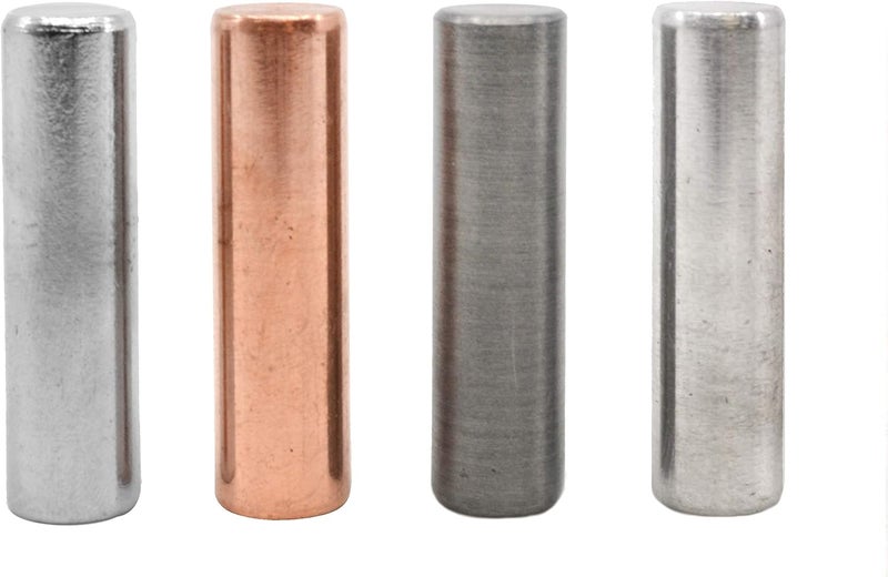 EISCO 4pc Metal Cylinder Set - Aluminum, Zinc, Copper & Steel - 1.5" x 0.4" - for Density Investigation, Specific Gravity & Specific Heat Experiments - Image 1