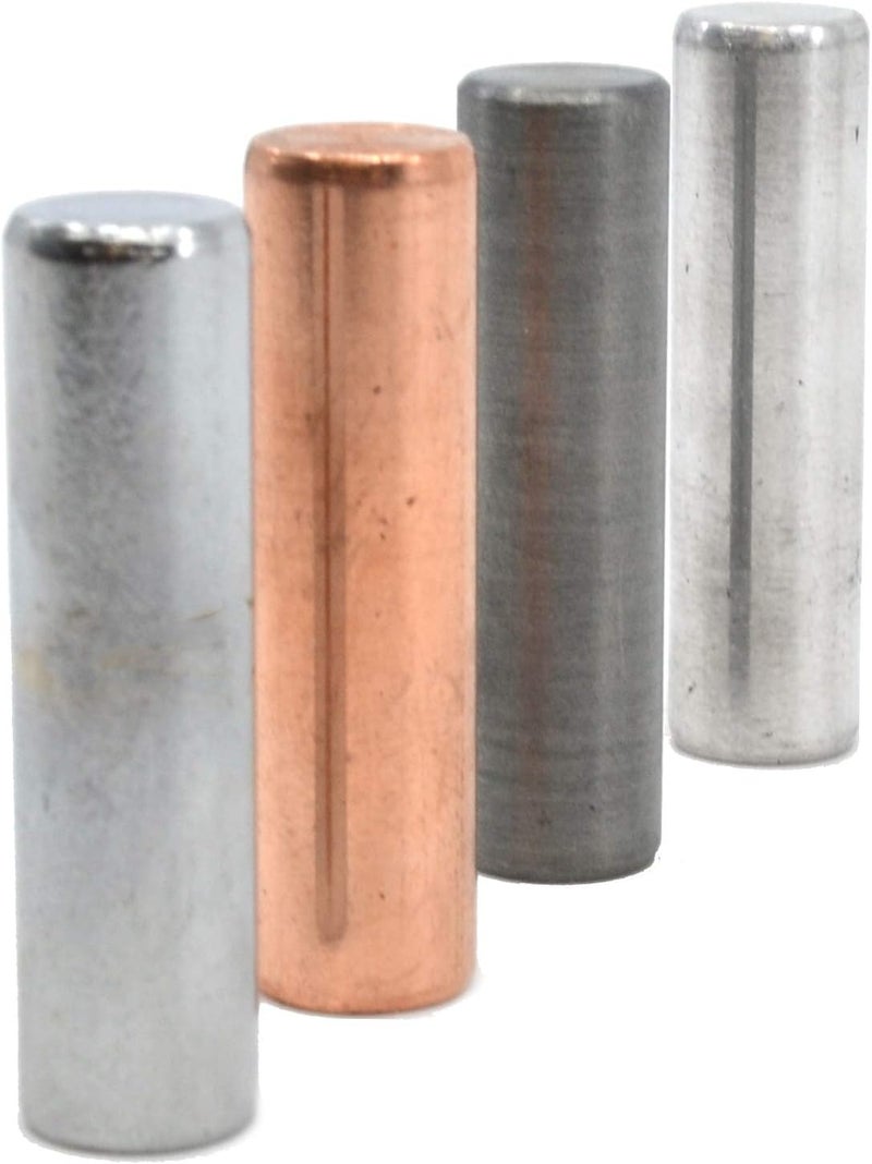 EISCO 4pc Metal Cylinder Set - Aluminum, Zinc, Copper & Steel - 1.5" x 0.4" - for Density Investigation, Specific Gravity & Specific Heat Experiments - Image 2