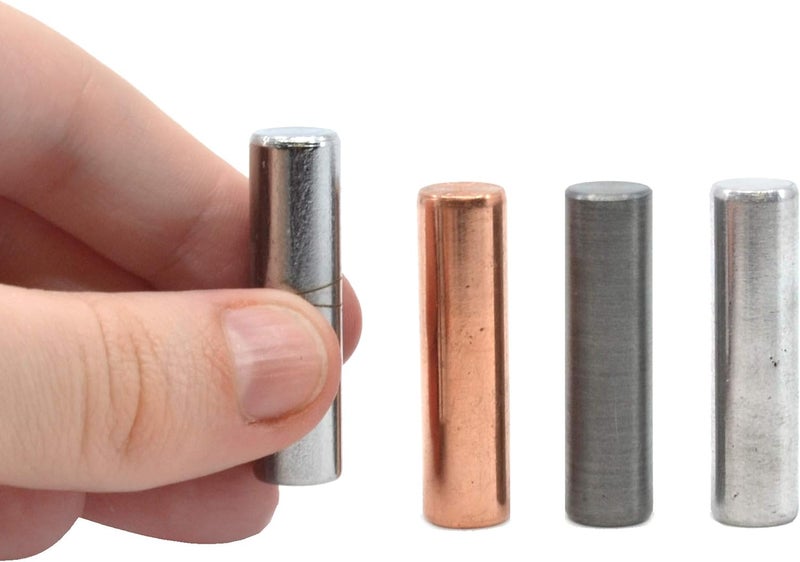 EISCO 4pc Metal Cylinder Set - Aluminum, Zinc, Copper & Steel - 1.5" x 0.4" - for Density Investigation, Specific Gravity & Specific Heat Experiments - Image 3