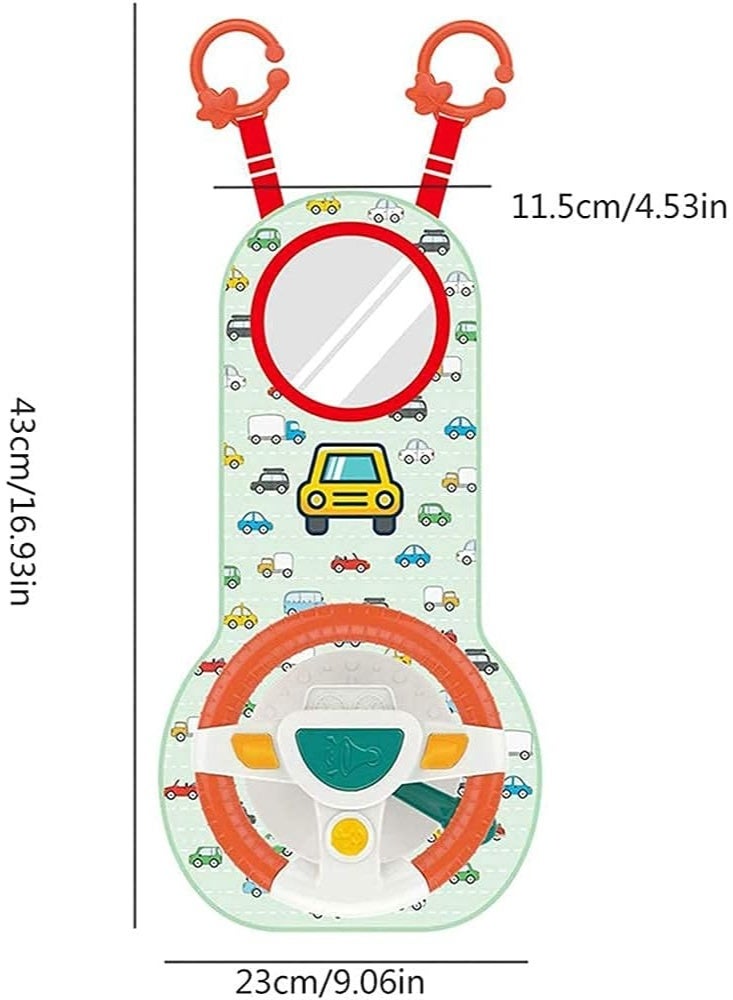 Baby Steering Wheel Toy for Early Learning Driving with Mirror, Car Seat Toys with Lights, Music and Driving Sounds, Interactive Driving Toy for Toddlers Develops Fine Motor Skills - Image 2