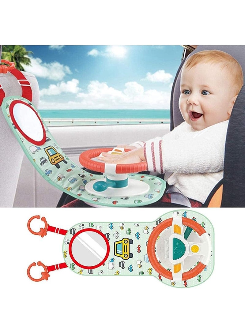 Baby Steering Wheel Toy for Early Learning Driving with Mirror, Car Seat Toys with Lights, Music and Driving Sounds, Interactive Driving Toy for Toddlers Develops Fine Motor Skills - Image 3