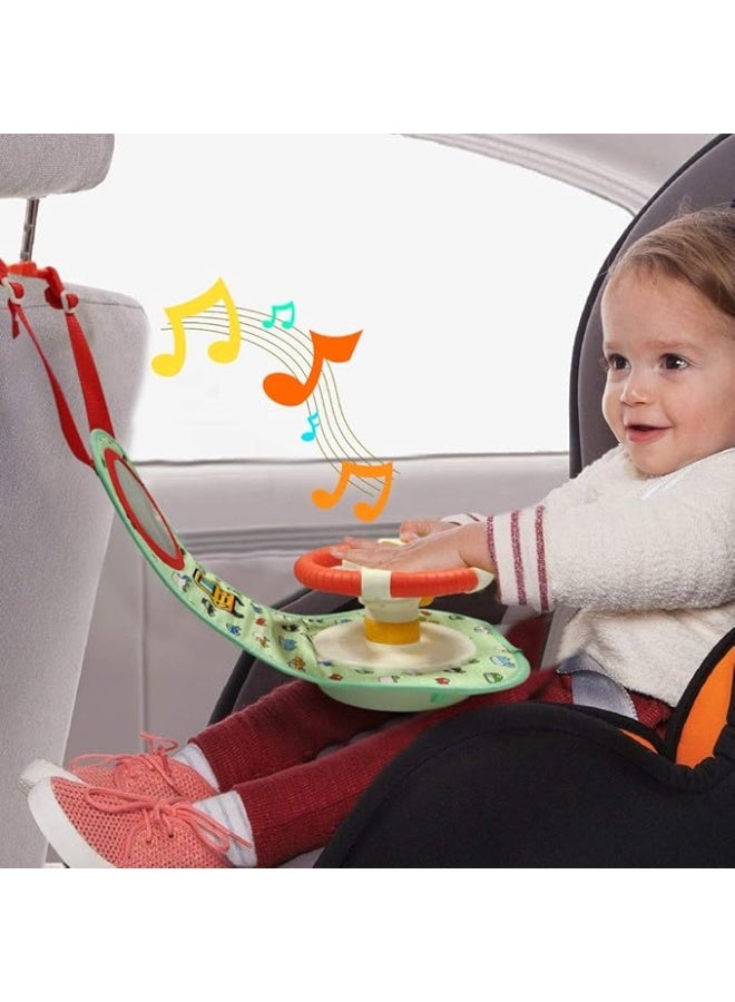Baby Steering Wheel Toy for Early Learning Driving with Mirror, Car Seat Toys with Lights, Music and Driving Sounds, Interactive Driving Toy for Toddlers Develops Fine Motor Skills - Image 4