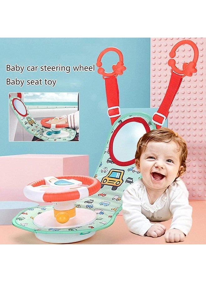 Baby Steering Wheel Toy for Early Learning Driving with Mirror, Car Seat Toys with Lights, Music and Driving Sounds, Interactive Driving Toy for Toddlers Develops Fine Motor Skills - Image 5