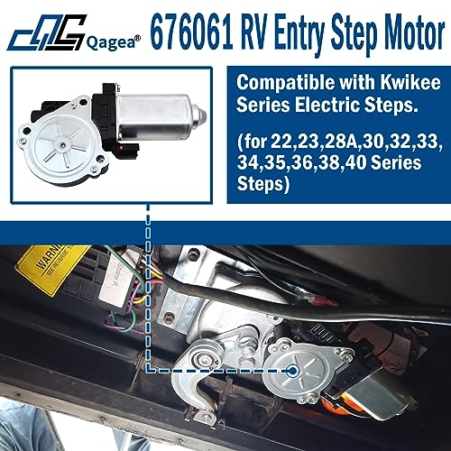 Qagea 676061 RV Entry Step Motor Fit for Lippert Kwikee Steps Series 22 23 26 28 30 31 32 33 34 35 36 37 38 39 40 41, Replaces 214-1001 1101428 379147 366043 369506 - Image 2