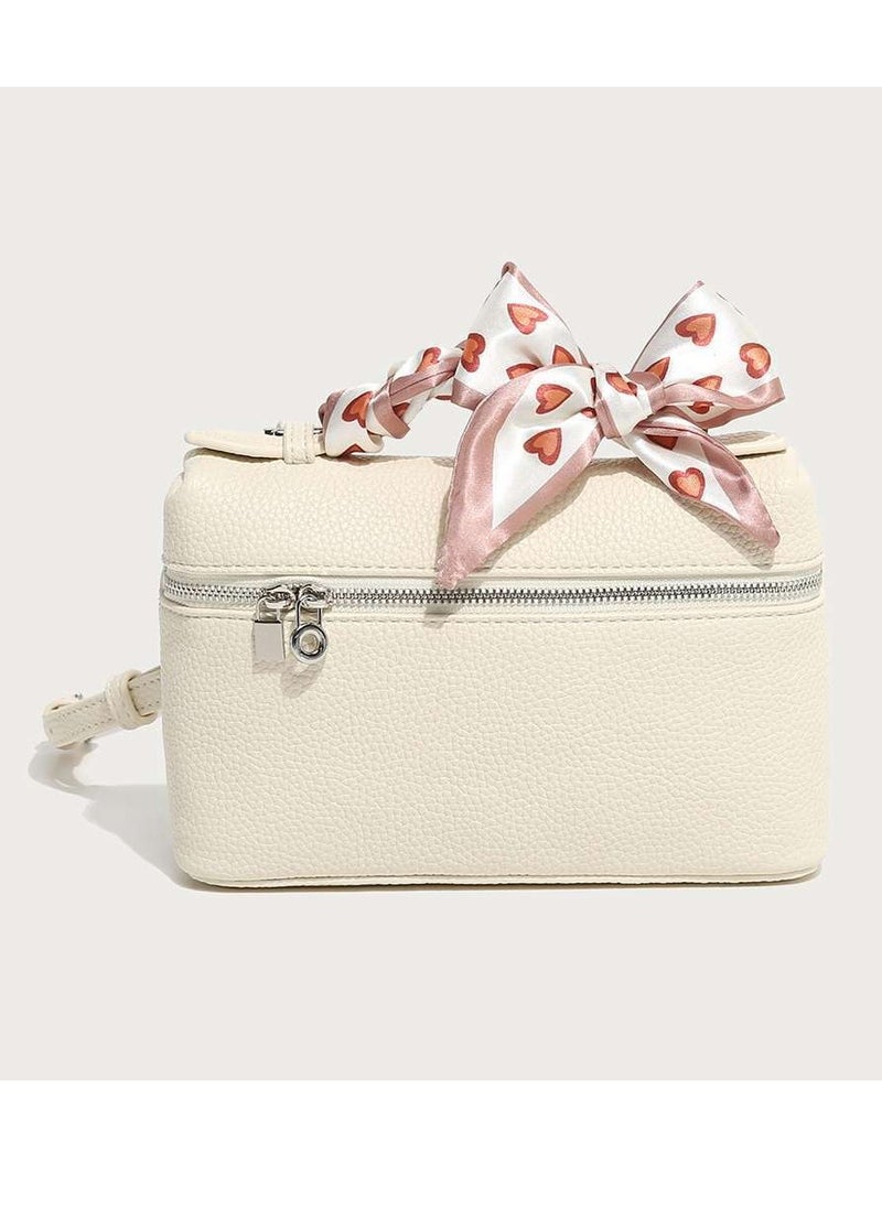Loquat Womens Trendy Crossbody Purse Square Box Bags Shoulder Bag Cute Satchels Mini Top-Handle Tote Handbag Cream White  - Image 1