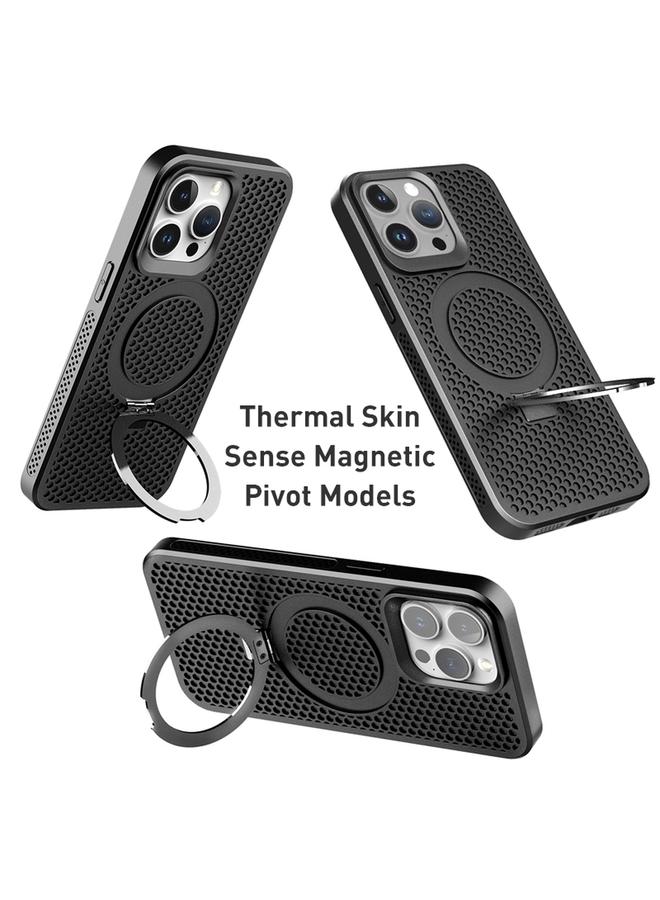 Zaboon Case For iPhone 13 Pro Skin Feel PC+TPU Cooling Magnetic Magsafe Phone Case with Stand - Image 2