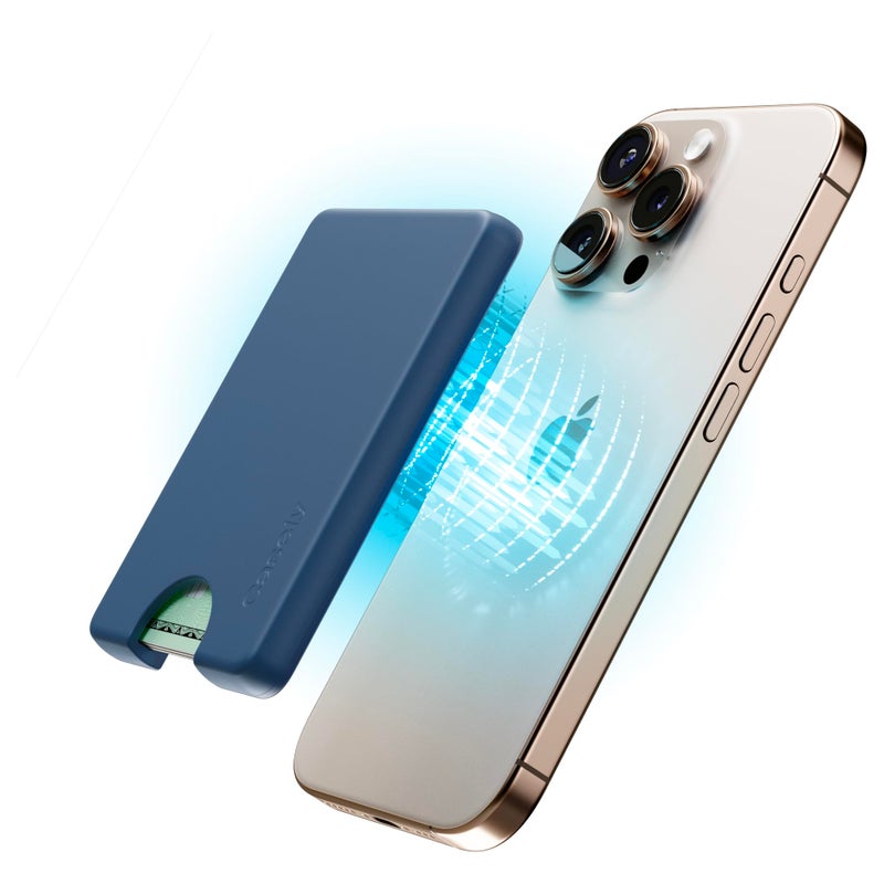 Casely MagWallet | Navy | Slim Wallet Card Holder | Compatible with MagSafe | Soft-Touch Hard Silicone | Holds Up to 3 Cards - Image 3