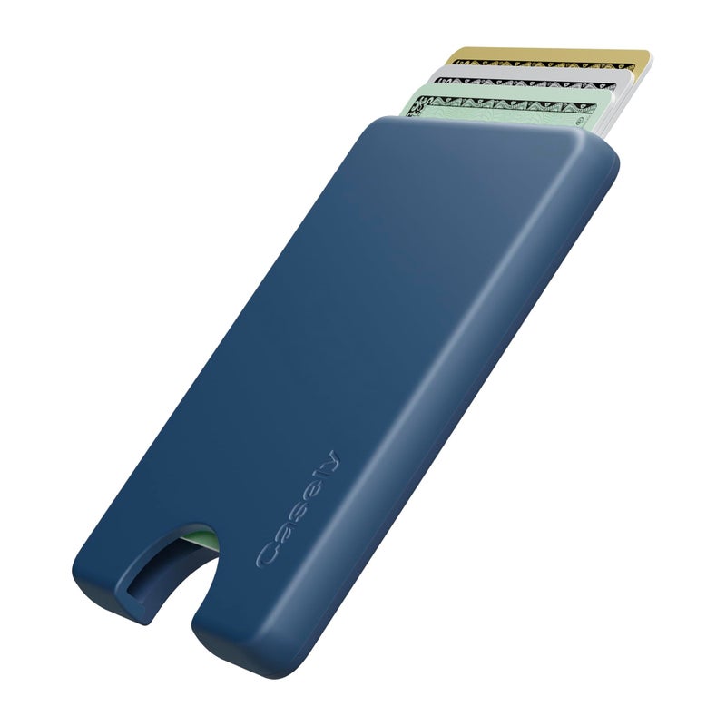 Casely MagWallet | Navy | Slim Wallet Card Holder | Compatible with MagSafe | Soft-Touch Hard Silicone | Holds Up to 3 Cards - Image 2