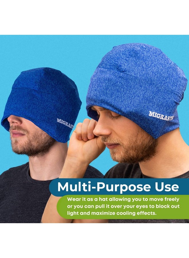 Basic Vigor - Migrastil Migrafreeze Deluxe Headache & Migraine Hat. Soft, Flexible Cooling Gel Cap For Men & Women. Form Fitting Ice Pack And Head Wrap With Zippered Storage Bag. Comfortable, No-Pain Design. - Image 1