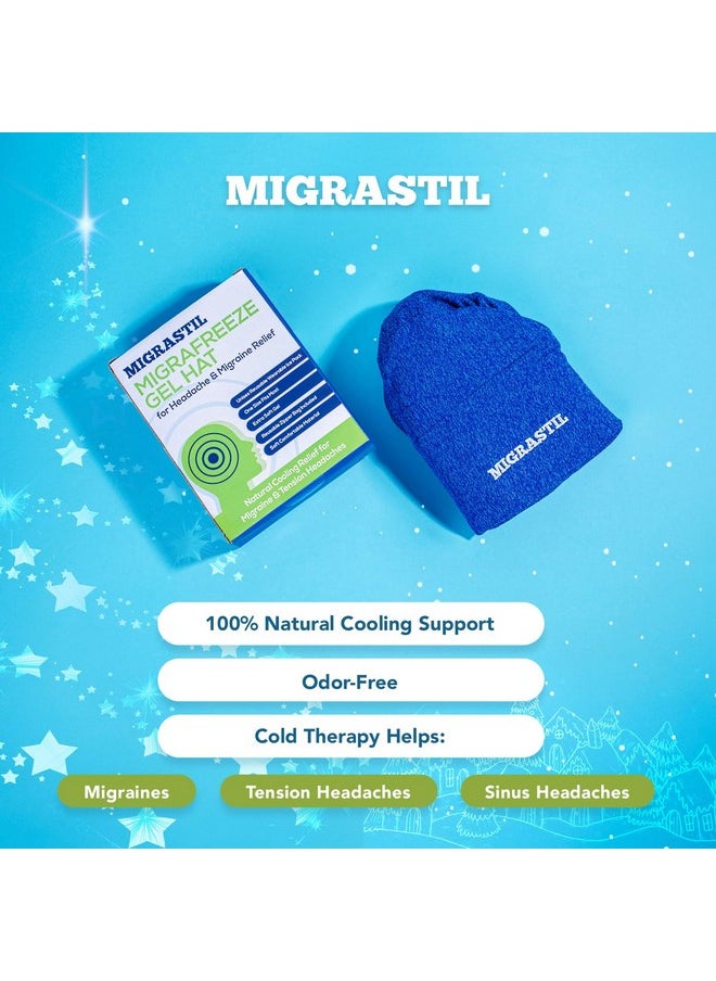 Basic Vigor - Migrastil Migrafreeze Deluxe Headache & Migraine Hat. Soft, Flexible Cooling Gel Cap For Men & Women. Form Fitting Ice Pack And Head Wrap With Zippered Storage Bag. Comfortable, No-Pain Design. - Image 1