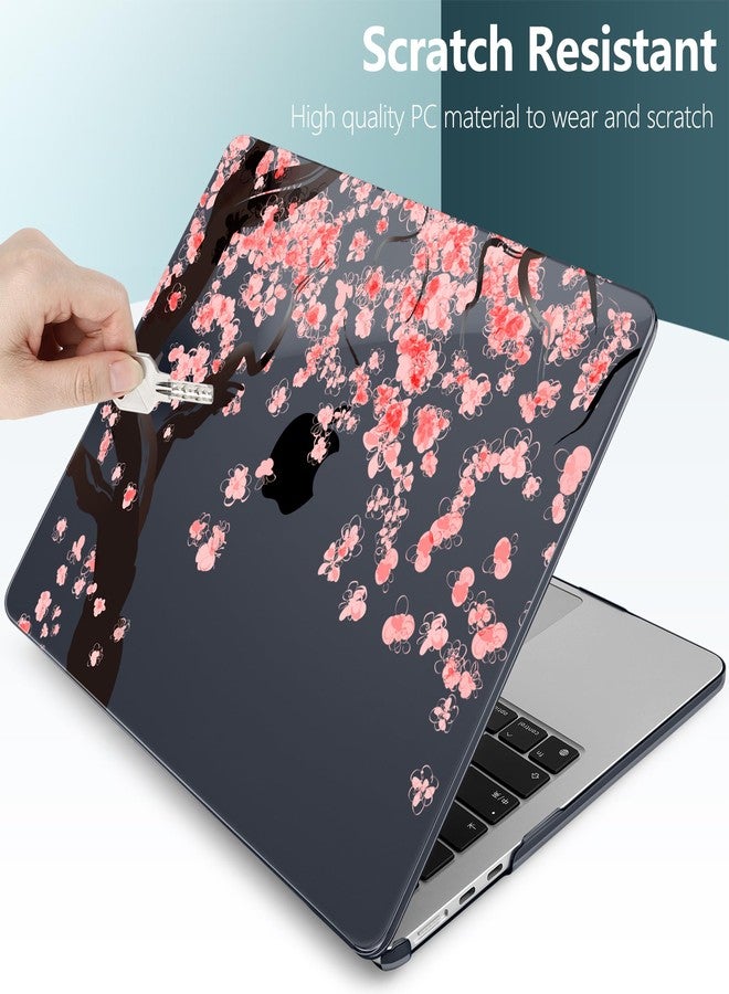 DONGKE Compatible with M4 MacBook Air 15 inch Case 2025 2024 2023 A3241 A3114 A2941 M3 M2 Liquid Retina Display Touch ID, Plastic Hard Case & Keyboard Skin & Screen Protector - Cherry Blossoms - Image 4