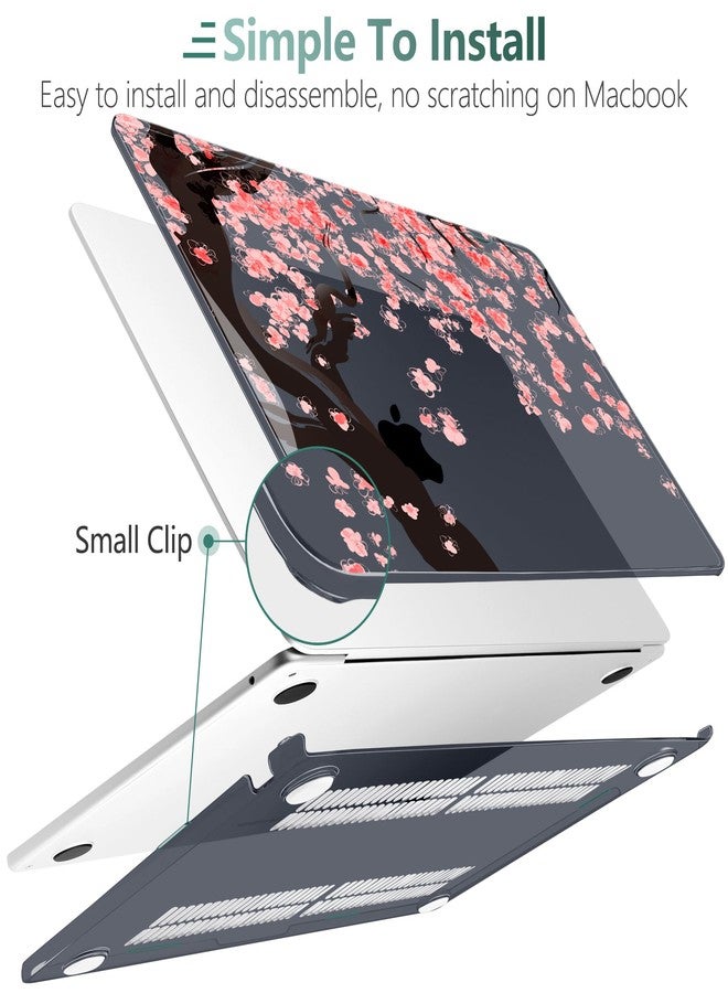 DONGKE Compatible with M4 MacBook Air 15 inch Case 2025 2024 2023 A3241 A3114 A2941 M3 M2 Liquid Retina Display Touch ID, Plastic Hard Case & Keyboard Skin & Screen Protector - Cherry Blossoms - Image 3