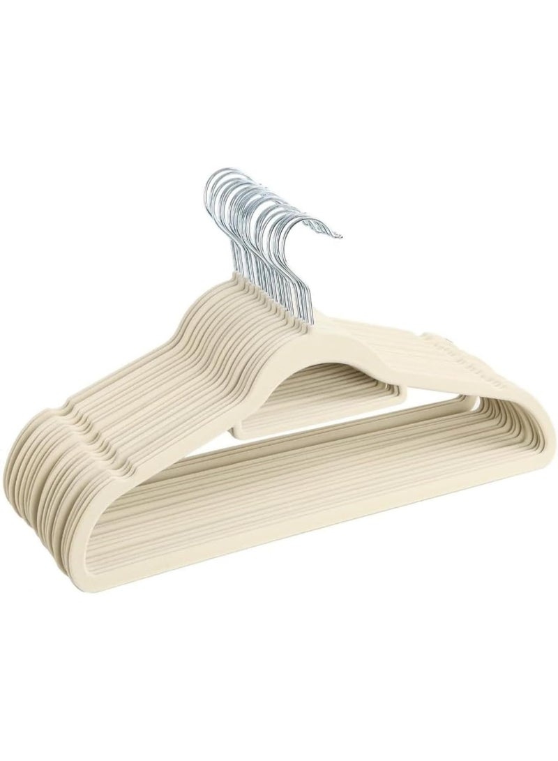 Bukela Kids Clothes Hangers,Kids Plastic Hangers Closet,Toddlers Kids Clothes Hangers Velvet Kids Toddlers Coat Hangers with Ultra Thin & Durable Plastic Non-Slip Design 50 Pack - Image 1