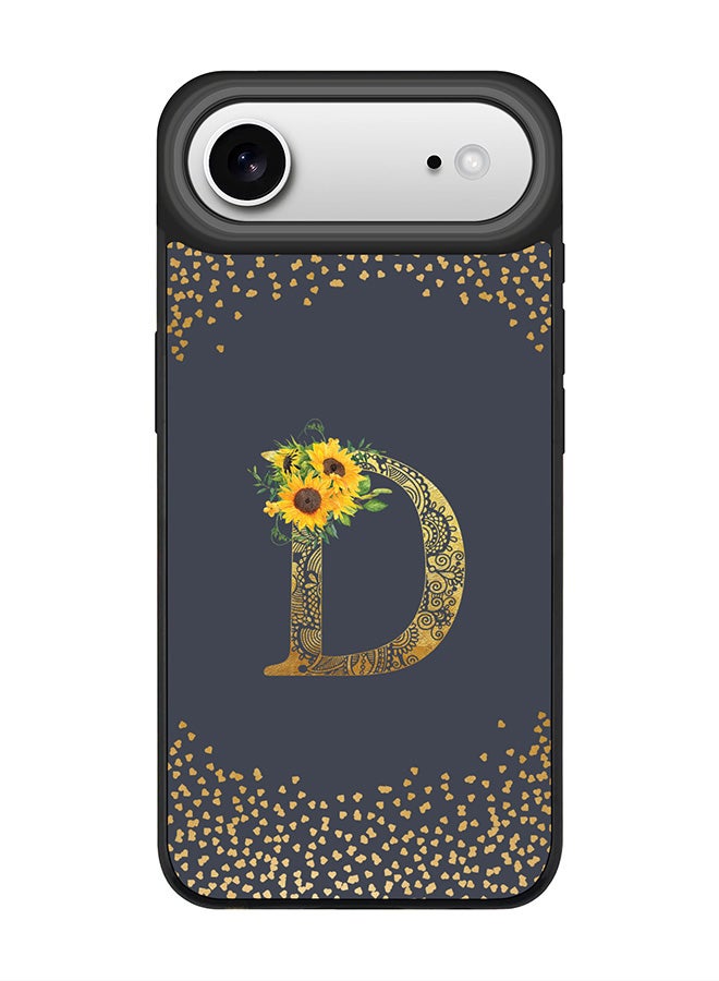 Stylizedd iPhone Air Case, [Compatible with MagSafe] Slim Magnetic cover Phone Case iPhone Air -Custom Floral Monogram - D  (Grey ) - Image 1