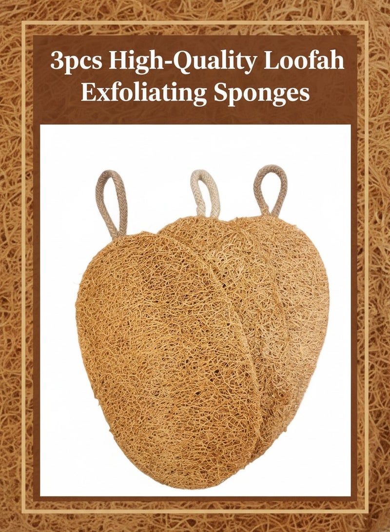 يوكانبي 3 قطع إسفنجة لوفا للتقشير عالية الجودة - مكعبات تنظيف الجسم اللطيفة للاستحمام والحمام، يمكن استخدامها أيضًا في المطبخ والحمام - Image 1
