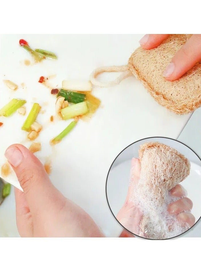 يوكانبي 3 قطع إسفنجة لوفا للتقشير عالية الجودة - مكعبات تنظيف الجسم اللطيفة للاستحمام والحمام، يمكن استخدامها أيضًا في المطبخ والحمام - Image 4